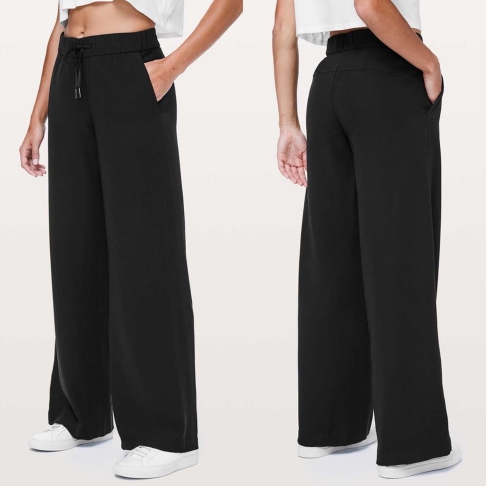 Lululemon On The Fly Pant Sz 10 *Wide Leg 31" In Black - Picture 1 of 6